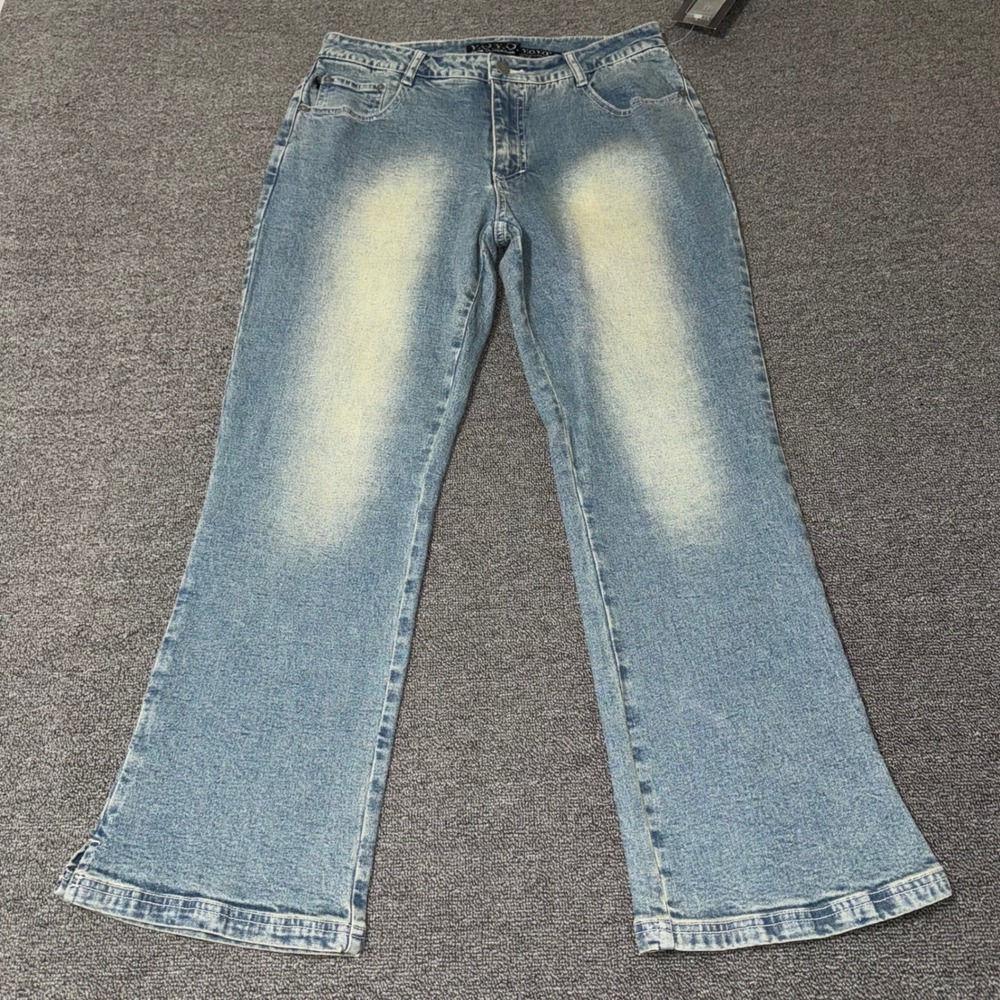 VTG Y2K Deadstock Y.O.Y.O. Flare Jeans Juniors Size 11 Tall Medium Wash